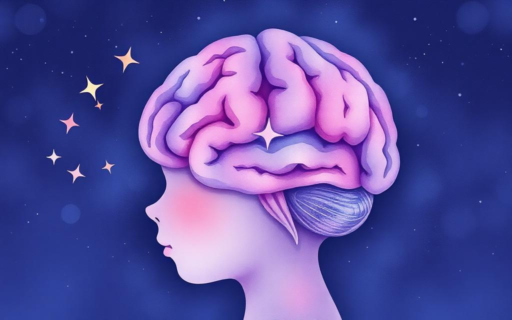 Иллюстрация: мозг ребёнка ночью — мелатонин и циркадный ритм при СДВГ
